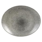 Блюдо овальное 31,7х25,5см, без борта, цвет Raku Quartz Black, Studio Prints RKBQOP121