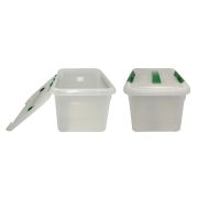 MGprof Контейнер для продуктов прямоуг.  8,0 л. 30*23*16,5 см. с ручкой, с зеленым зажимом MGprof /1/25/