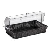 Корзина для хлеба прямоугольная CALEIDO 30x50см h20см с пласт.крышкой, цвет венге F1806900