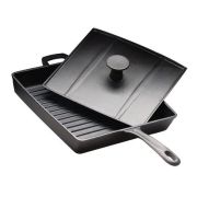 Чугун (Китай) Сковорода 27*27 см. h=4 см. чугун, для цыплят табака с 2 ручками /1/6/