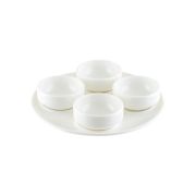 Bonna (Турция) Блюдо для подачи круглое d=180 мм. с 4 соусниками 30 мл. Белый, форма Гурмэ Bonna /1/12/648/
