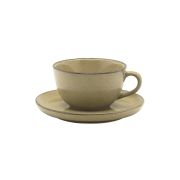 Пара чайная FLAT Shape OCRE (чашка 200мл и блюдце 14,5см) Oxford 141354