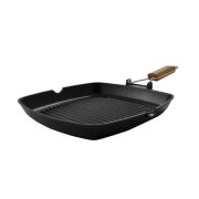 Abert (Италия) Сковорода-гриль 34*24 см. h=4 см. 1,85 л. алюм. рифлен. с дерев. ручкой  Abert /1/6/