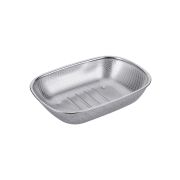 Нерж (Китай) Дуршлаг прямоугольный 35*24*8 см. нерж. /1/24/