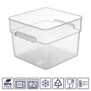 GASTROPLAST (Турция) Контейнер для продуктов квадр. 11,4 л. 28*28*21 см. с мерн.шкалой, прозрач, п/п, б/крышки, штабелир. (кр.76717,76715,76714,76716,76836)GP/1/12/