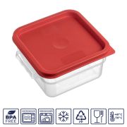 GASTROPLAST (Турция) Крышка для контейнера для продуктов квадратная 190*190 мм. красная, п/п (контейн. 76699, 76700) GP /1/12/