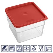 GASTROPLAST (Турция) Крышка для контейнера для прод. квадр. 290*290 мм. красная, п/п (конт. 76703,76704,76705)  GP /1/12/