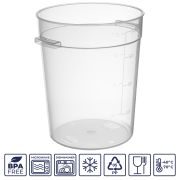 GASTROPLAST (Турция) Контейнер для продуктов круглый 7,5 л. d=22 см. h=27 см., с мерной шкалой, прозрачный, п/п, без крышки (крышка 76736, 76735, 76734, 76737) GP /1/8/