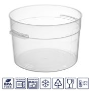 GASTROPLAST (Турция) Контейнер для продуктов круглый 11,4 л. d=31 см. h=21 см., с мерной шкалой, прозрачный, п/п, без крышки (крышка 76740, 76739, 76738, 76741) GP /1/6/