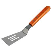 MGsteel Лопатка 24,5 см. изогнутая раб.часть 13*5,5 см. нерж., с дерев. ручкой, перфор. MGsteel /1/120/ АКЦИЯ