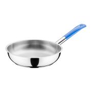 MGsteel Сковорода d=24 см. h=5 см. 1,8 л. нерж. (индукция) синяя ручка винил. MGsteel /1/ АКЦИЯ