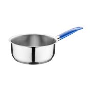MGsteel Сотейник 3,0 л. нерж. d=20 см. h=9 см. б/кр (индукция)(кр. 79197) синяя ручка винил. MGsteel /1/