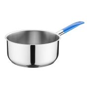 MGsteel Сотейник 5,0 л. нерж. d=24 см. h=11 см. б/кр (индукция)(кр. 79198) синяя ручка винил. MGsteel /1/