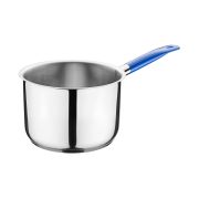 MGsteel Сотейник 4,0 л. нерж. d=20 см. h=14 см. б/кр (индукция)(кр. 79197) синяя ручка винил. MGsteel /1/