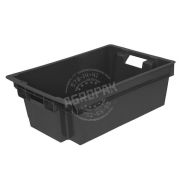 Ящик овощной 600х400х200мм, конусный, объем 32л, п/э, цвет черный Ok 600.400.200-00