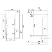 СТОЛ Д/ГРЯЗ.ПОСУДЫ DIHR T55 1200 SX СПЕЦ. 2 ВАННЫ