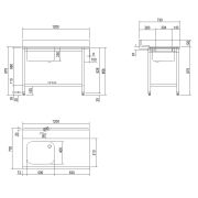 СТОЛ Д/ГРЯЗ.ПОСУДЫ DIHR T55 1200 SX СПЕЦ. ВАННА СЛЕВА