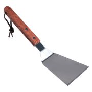 Нерж (Китай) Лопатка 25,5 см. изогнутая раб. часть 9,5*8,5 см. нерж. с дерев. ручкой /1/