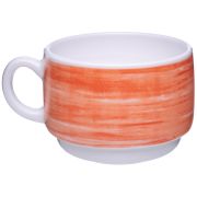ARC (Франция) Чашка 190 мл. чайная d=76 мм. h=57 мм. оранж. край штабелир. Браш (блюдце 37301) /1/12/48/ АКЦИЯ