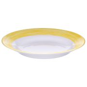 ARC (Франция) Тарелка d=225 мм. глубокая желтый край Браш /1/24/ АКЦИЯ