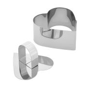 Нерж (Китай) Форма кондитерская «Сердце» d= 9,5 см. h=4 см. с прессом, нерж. /1/144/