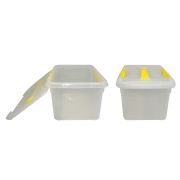MGprof Контейнер для продуктов прямоуг.  8,0 л. 30*23*16,5 см. с ручкой, с желтым зажимом MGprof /1/25/