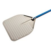 GI.METAL (Италия) Лопата для пиццы прямоуг. перфорир. 33*33 см. l=120 см. алюм. Azzurra Gimetal /1/