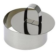 Нерж (Китай) Форма кондитерская «Круг» d= 7,5 см. h=4,5 см. с прессом, нерж. /1/60/