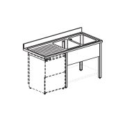 ВАННА МОЕЧНАЯ APACH CHEF LINE L2S187-55LWD