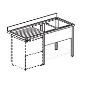 ВАННА МОЕЧНАЯ APACH CHEF LINE L2S206-54LWSHD