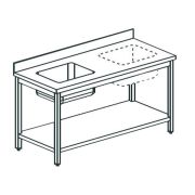 СТОЛ ПРОИЗВОДСТВЕННЫЙ С ВАННОЙ APACH CHEF LINE LWT713SHUSL