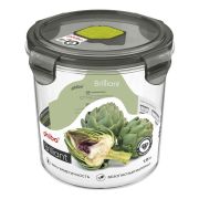 Пластик (Россия) Контейнер для продуктов круглый  1,15 л. d=12,5 см. h=12 см. герметич. с клапаном «Бриллиант»/1/12/