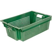 Ящики (Россия) Ящик 600*400*200 мм. для овощей конусный перфорир. дно сплошное, зеленый (крышка 73263, 73263) /1/140/