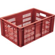 Ящики (Россия) Ящик 600*400*250 мм. колбасный прямой перфорир., красный (крышка 76402) /1/36/