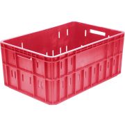 Ящики (Россия) Ящик 603*403*260 мм. колбасный прямой перфорир., дно сплошное, красный /1/36/