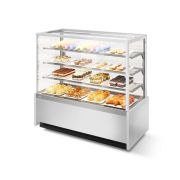 ВИТРИНА КОНДИТЕРСКАЯ VETE KUB 90 БЕЛЫЙ ГЛЯНЕЦ/ШЛИФОВАННАЯ НЕРЖАВЕЙКА