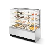 ВИТРИНА КОНДИТЕРСКАЯ VETE KUB LUX 130 БЕЛЫЙ ГЛЯНЕЦ/ШЛИФОВАННАЯ НЕРЖАВЕЙКА