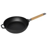 Чугун (Россия) Сковорода d=28 см. h=6,5 см. 3,45 л. чугун. глубокая со съем дерев. ручкой /1/8/