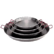 Сковорода для паэльи d46хh5см с 2я красными ручками, на 12порций, сталь 1мм "La Lyonnase" 5026.46